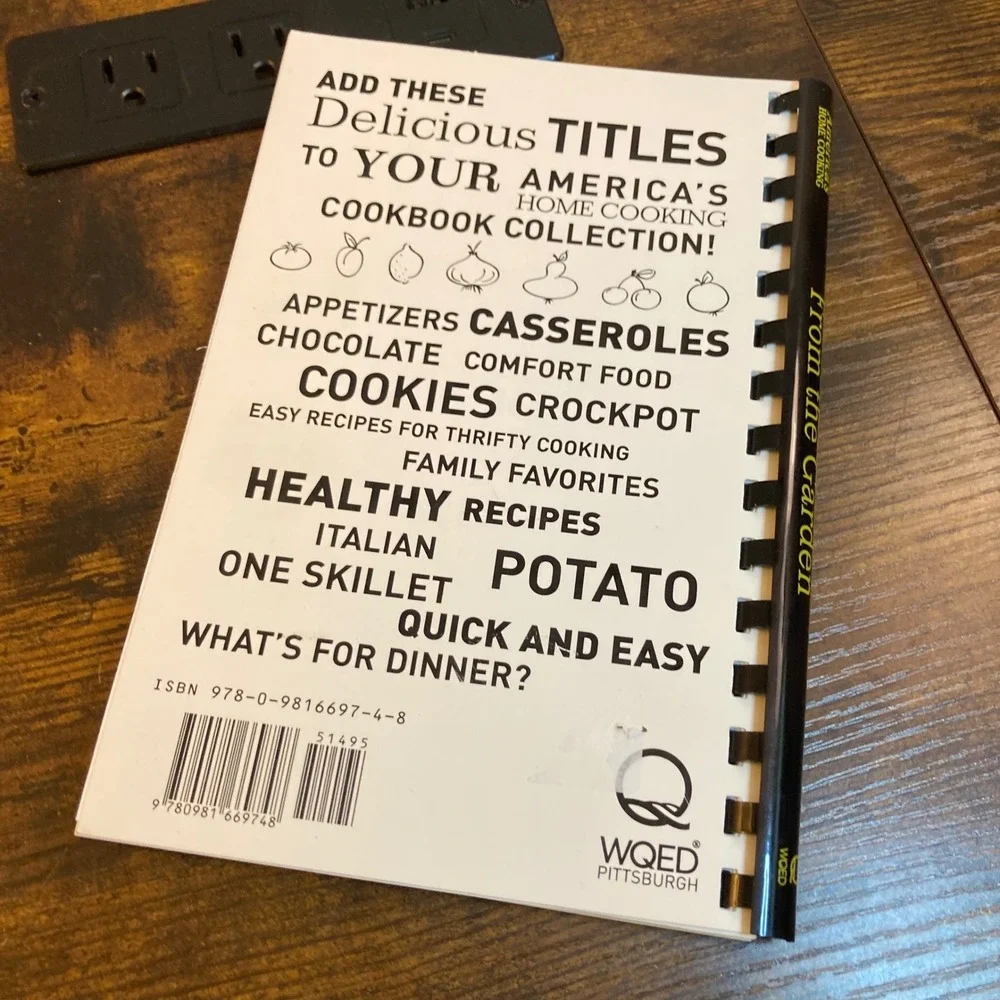 QED Cooks From the Garden Cookbook WQED Recipes Cookbook Chris Fennimore Spiral